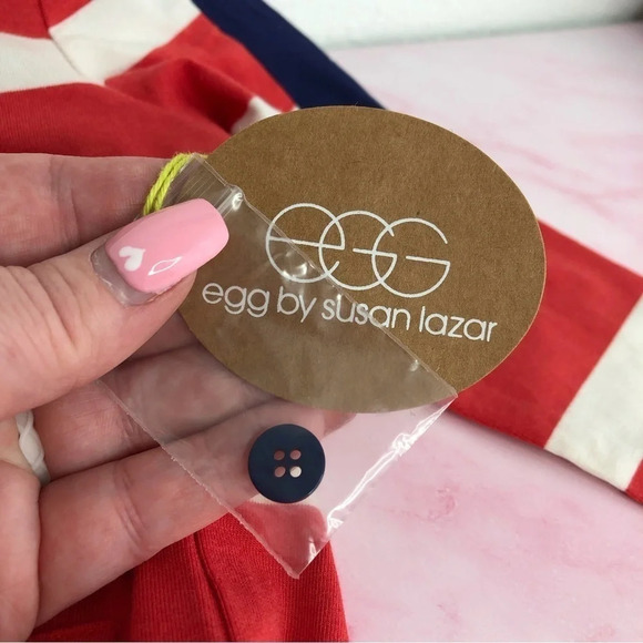 NWT Egg by Susan Lazar shirt long sleeve hoodie jersey red stripe size 2T - Picture 5 of 8